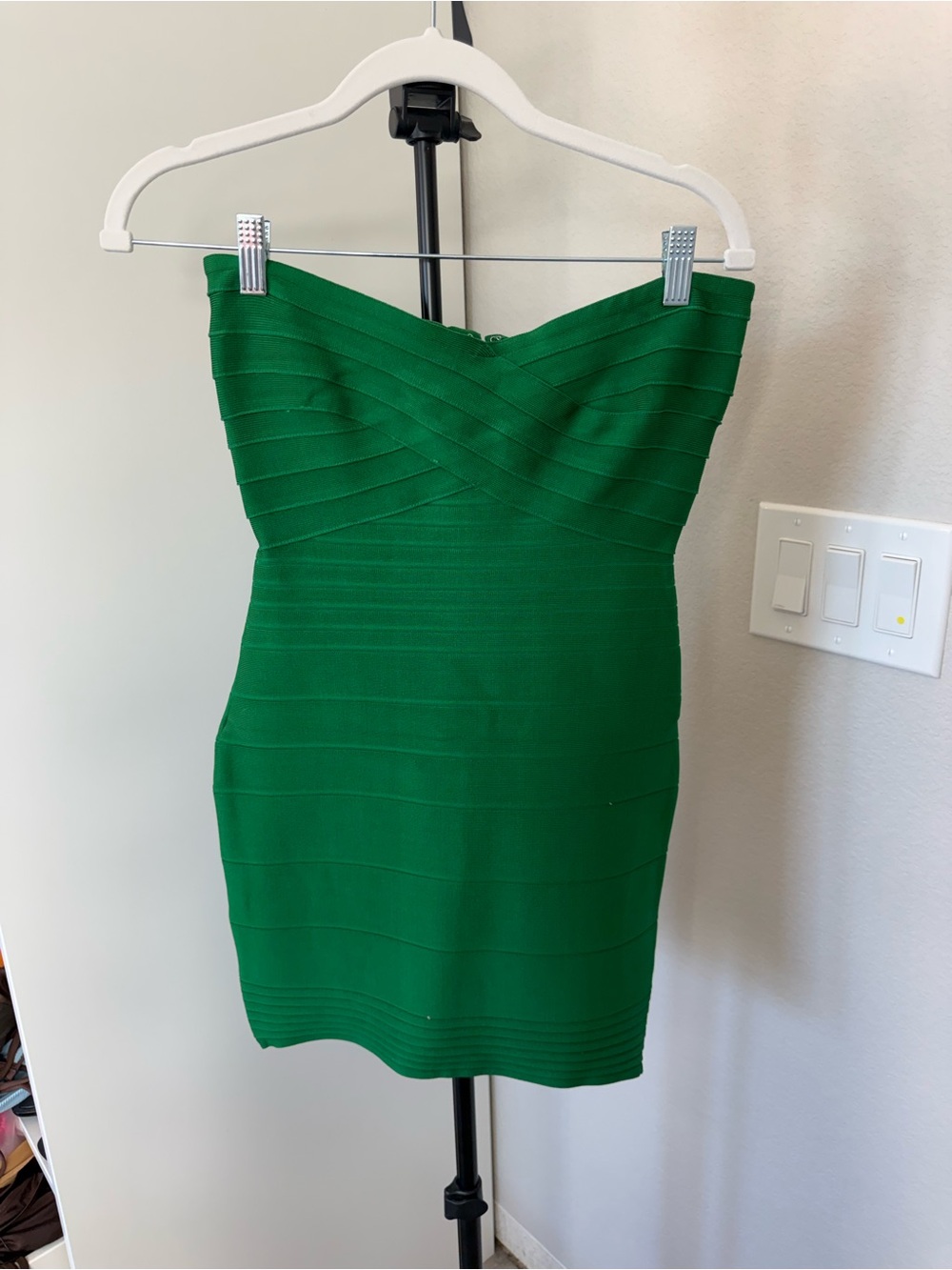 Strapless Emerald Bandage Mini Dress